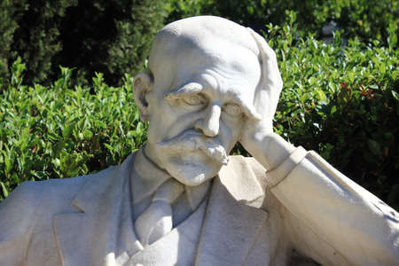 Statue of the Greek poet Kostis Palamas in Athens, Greece, October 9 2020.のeditorial素材