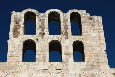 Detail from the Odeon of Herodes Atticus in Athens, Greece.の写真素材