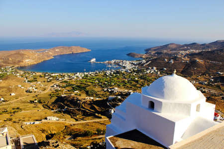 View of the village of Oia on the island of Santoriniの写真素材