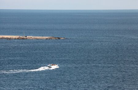 Fast boat to the sea at Mediterranean Antalya, Turkey