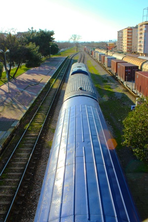 Town Train Station wiev in Manisa, Turkeyの写真素材