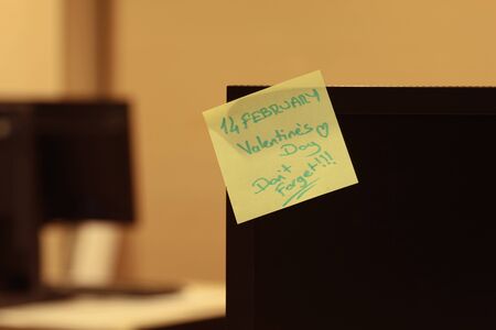 14 February	Valentine's Day Yellow Remember Sticker