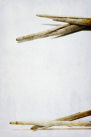 Old grunge broken dirty Drumsticksの写真素材