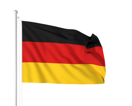 German flag waving in the windの写真素材