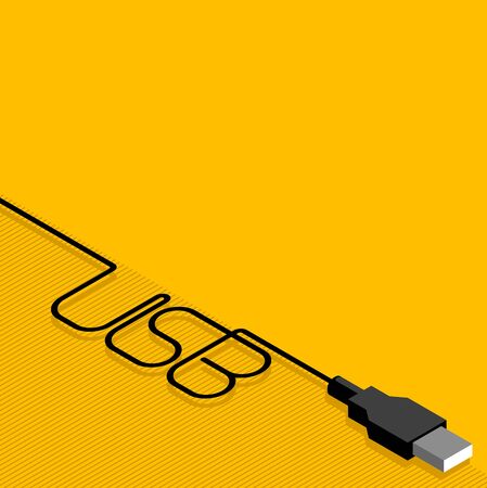 The usb cable and plug with Inscriptionの写真素材