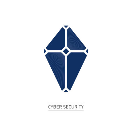 Cyber security shield - logotype of a cyber security company.のイラスト素材