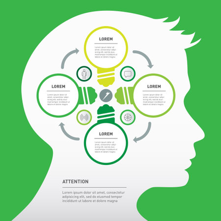 Development of creative thinking. The skill of productive brainstorming.のイラスト素材