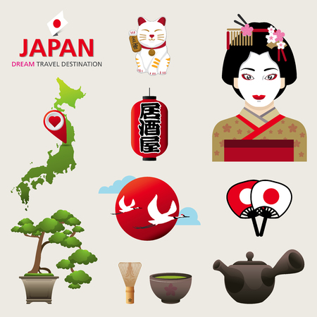 A vector illustration of Infographic elements for traveling to Japan, concept Travel to Japan  Infographic Element  icon  Symbol , Vector Designのイラスト素材
