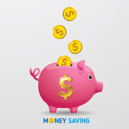Saving money, money saving vectorのイラスト素材