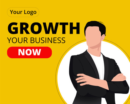 Business Man Growth Business Poster Image Vector Suitable For Poster Campaign Advertising, Presentation Business, Company Profile Imageのイラスト素材