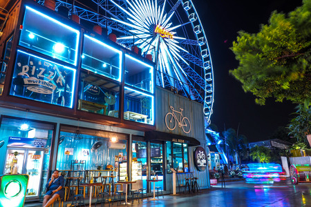 Bike shops in containers at Asiatique, Bangkok, Thailandのeditorial素材
