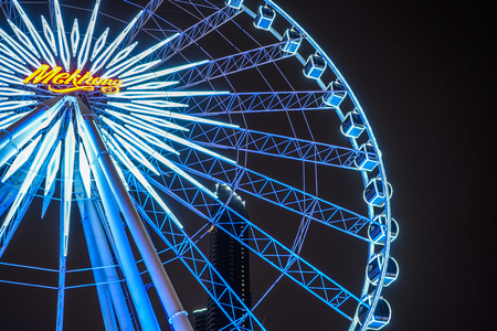 Big Ferris wheel at Asiatique, Bangkok, Thailandのeditorial素材