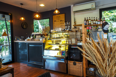 interior of modern bakery on Jan,19,2017のeditorial素材