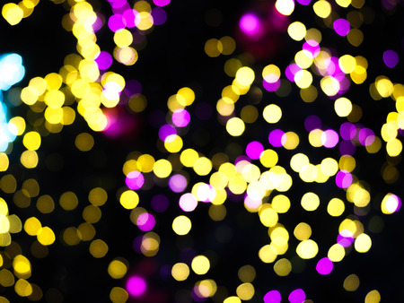 blur bokeh abstract Christmas tree at night background