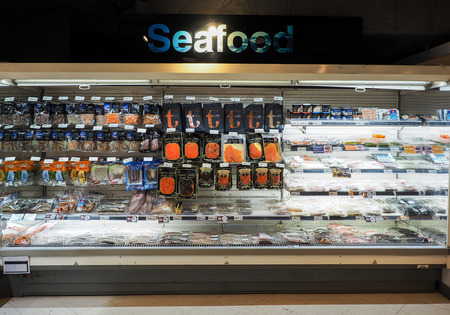 seafood in the supermarketのeditorial素材