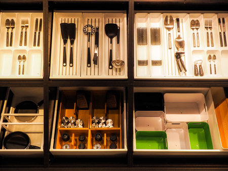 cutlery set, knife, spoon, fork Set of kitchen utensilsのeditorial素材