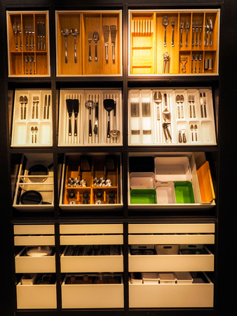 cutlery set, knife, spoon, fork Set of kitchen utensilsのeditorial素材