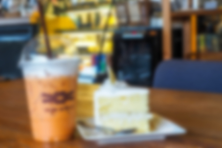 Cake with milk teaの写真素材