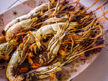 grilled shrimp Asian style foodの写真素材
