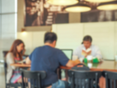 Blurred image of  People in  Cafeの写真素材