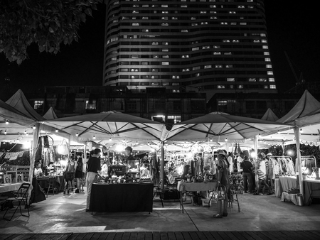 Bangkok Thailand April 30, 2017 : Night Market of The Jam Factory ,Downtown Bangkok Thailandのeditorial素材