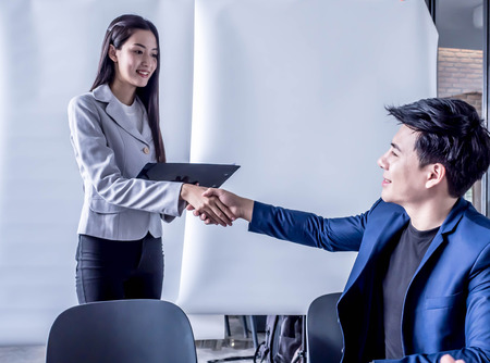 Business people shaking hands, Greetings before meetingの写真素材