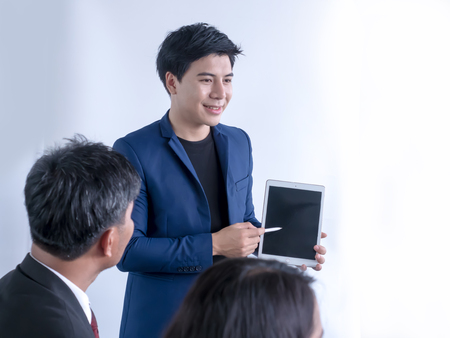Group of business people at presentation in the officeの写真素材