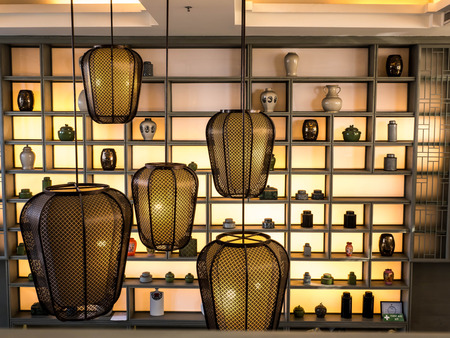 Ceiling lamp of Prime Hotel Central Station Bangkok .のeditorial素材