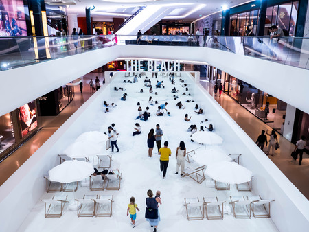 CENTRAL EMBASSY, BANGKOK, THAILAND, JUNE 15, 2017 : 'THE BEACH'  an interactive art installation by the renowned New York-based design studio âSnarkitectureâ for the first time in Thailandのeditorial素材
