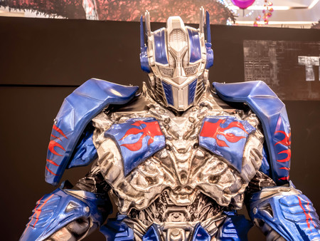 Bangkok, Thailand - June 15, 2017: Optimus Prime from the Transformers: The Last Knight. It is the fifth installment of the live-action at the emporium Bangkok Thailand.のeditorial素材