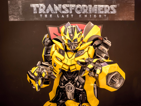 June 15, 2017: Bumblebee from Transformers: The Last Knight. It is the fifth installment of the live-action Transformers film series directed by Michael Bay at the emporium Bangkok Thailand.のeditorial素材