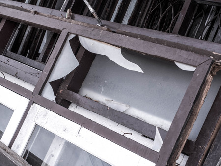 Old stacks of windows that people have not used it.の写真素材