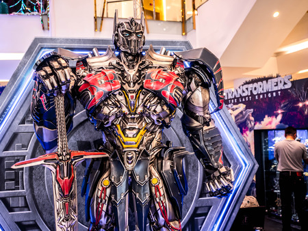 Bangkok, Thailand - June 15, 2017: Optimus Prime from the Transformers: The Last Knight. It is the fifth installment of the live-action at the emporium Bangkok Thailand.のeditorial素材