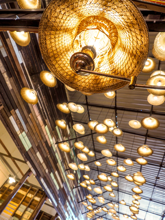 Lamps made from weave hatsの写真素材