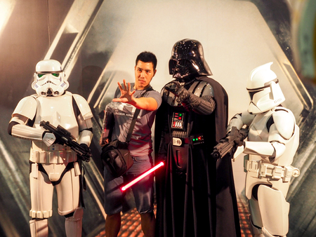BANGKOK, THAILAND - APRIL 23, 2017: Fictional characters of Star Wars appeared in Thailand Comic Con 2017 in ROYAL PARAGON HALL, Bangkok Thailand.のeditorial素材