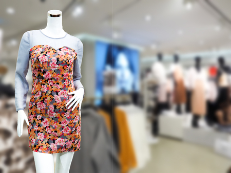 women's dresses floral print in the shop.の写真素材