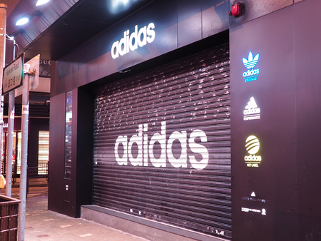 Hong Kong, China - December 7, 2016 :  Top brand Adidas sportswear in the city of Hong Kong at the...