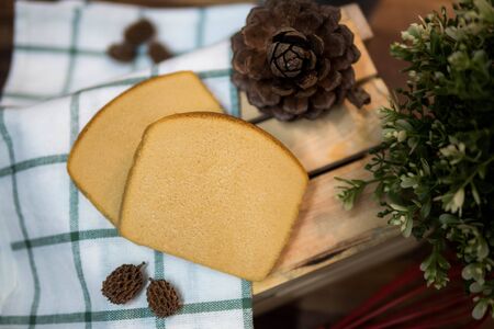 Butter cake with beautiful decoration,