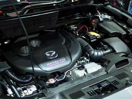 Thailand International Motor Expo 2018 Bangkok - APRIL 6, 2018 : Mazda Engine Skyactiv on Display at...