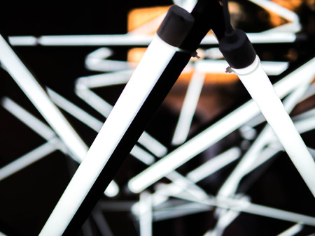 Abstract white neon light background.の写真素材