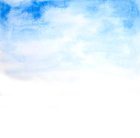 Hand painted watercolor sky and clouds, abstract watercolor background, vector illustrationの写真素材