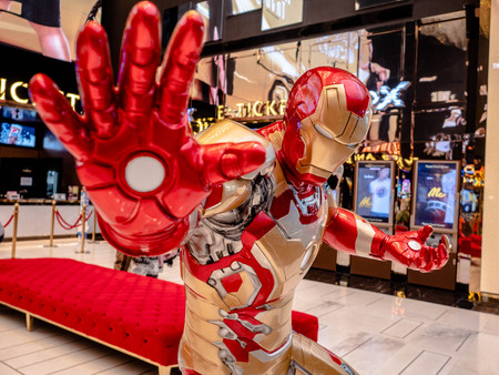 Bangkok, Thailand - May 7, 2019: Iron Man model show in Avengers Endgame exhibition booth at iconsiam, Iron Man is a fictional superhero in American comic books published by Marvel Comics.のeditorial素材