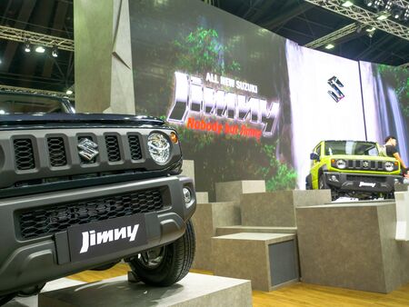 Thailand Motor show 2019 Bangkok - April 3, 2019: All new Suzuki Jimny Fourth generation at Motor show 2019 Bangkok, JB74 Jimny Sierra off-road mini SUVs made by Japanese automaker Suzukiのeditorial素材