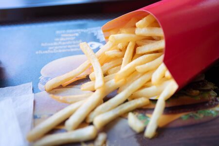 French fries in restaurant.