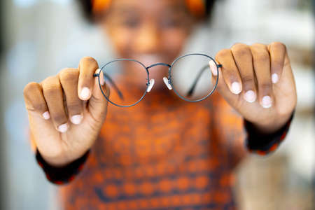 Need a new glasses. Medical, health care concept, used correct or assist defective eyesightの写真素材