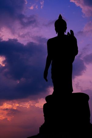 after sunset at buddhamonthon 3の写真素材