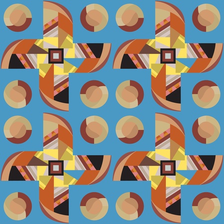 Seamless round and fan shape background patternのイラスト素材