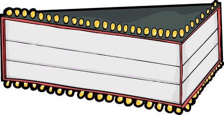 Large blank movie theater marquee for 3 rows of text