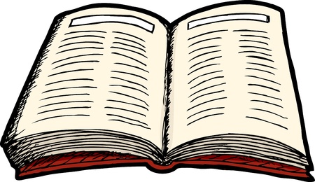 Illustration of an isolated generic open hardcover bookのイラスト素材