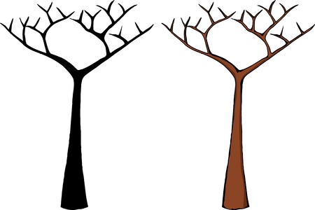 Cartoon of a dead tree isolated over whiteのイラスト素材